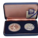 Sada dvou Ag mincí 100 + 50 Kroner ZOH Lillehammer 1994 Proof - krasobruslení + běh na lyžích