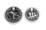 Sada dvou Ag mincí 100 + 50 Kroner ZOH Lillehammer 1994 Proof - běh na lyžích + sjezdové lyžování - Obrázek 2