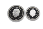 Sada dvou Ag mincí 100 + 50 Kroner ZOH Lillehammer 1994 Proof - běh na lyžích + sjezdové lyžování - Obrázek 3