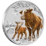 Sběratelská investiční mince Lunar Series III 50 Cents Rok bůvola 1/2 oz Ag 2021 - kolorovaný