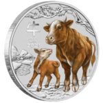 Sběratelská investiční mince Lunar Series III 1 Dollar Rok bůvola 1 oz Ag 2021 - kolorovaný