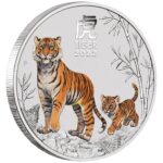 Sběratelská investiční mince Lunar Series III 50 Cents Rok tygra 1/2 oz Ag 2022 - kolorovaný