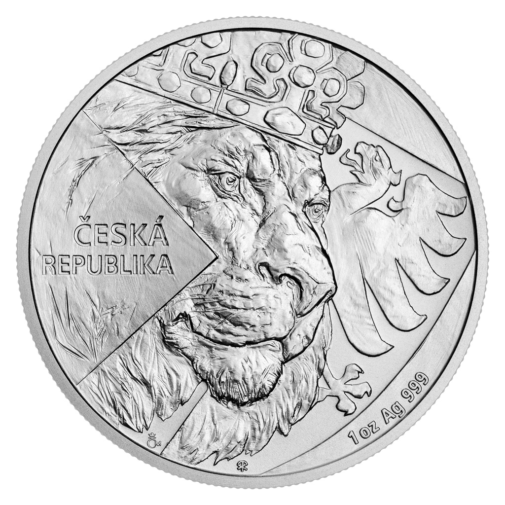 2024-český-lev1 Sběratelská investiční mince 2 NZD Český lev 2024 1 Oz Ag - Obrázek 1