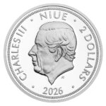 Sběratelská investiční mince 2 NZD Český lev 2026 1 Oz Ag kolor, Proof - Obrázek 3